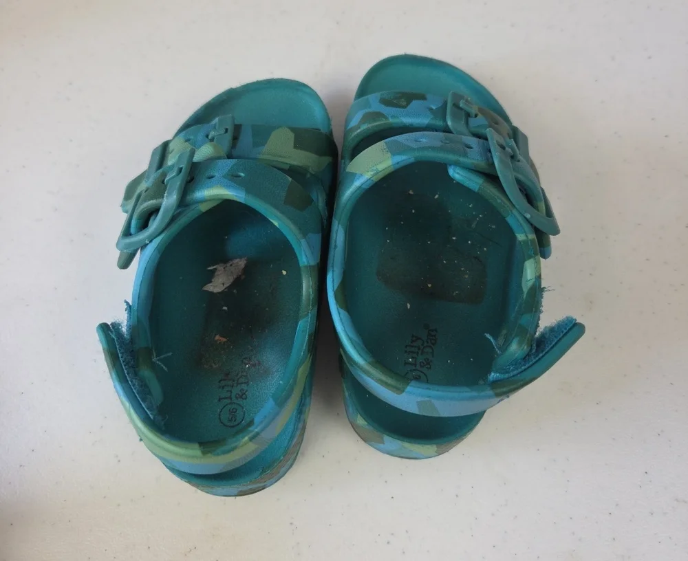 Kids Camouflage Aqua Green Sandals